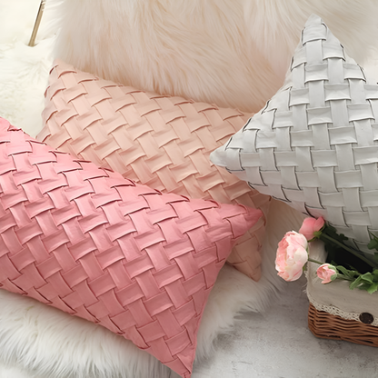 Cushion Covers Soft Faux Suede Basket Weave Multiple Colors