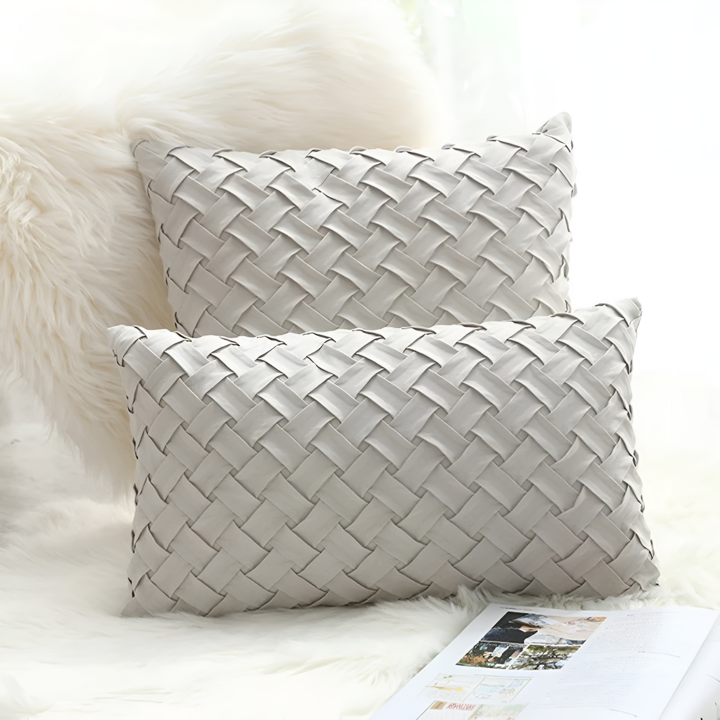 Cushion Covers Soft Faux Suede Basket Weave Multiple Colors