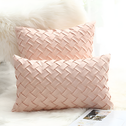 Cushion Covers Soft Faux Suede Basket Weave Multiple Colors