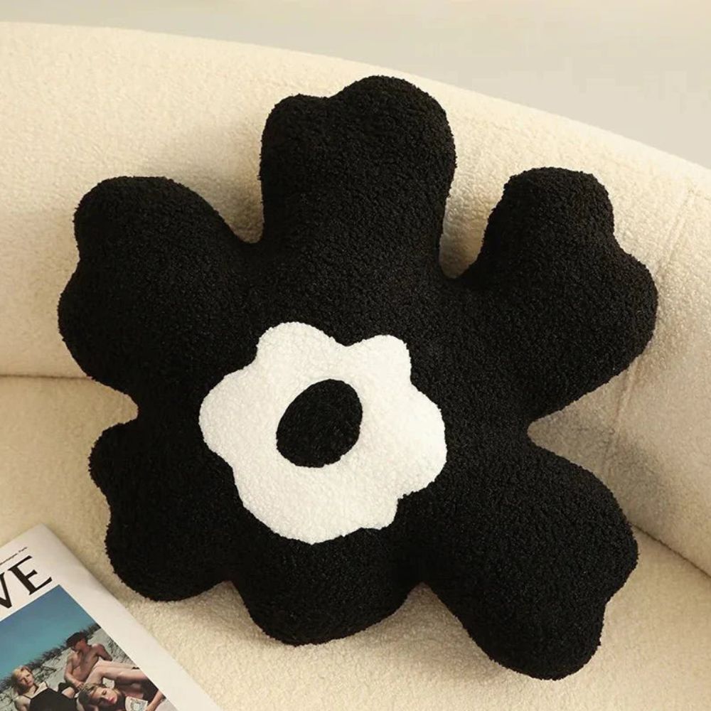 Cushion Flower Shape Plush Fabric & Soft Fill