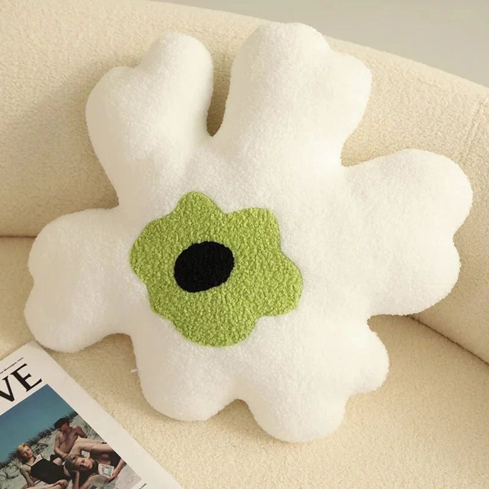 Cushion Flower Shape Plush Fabric & Soft Fill