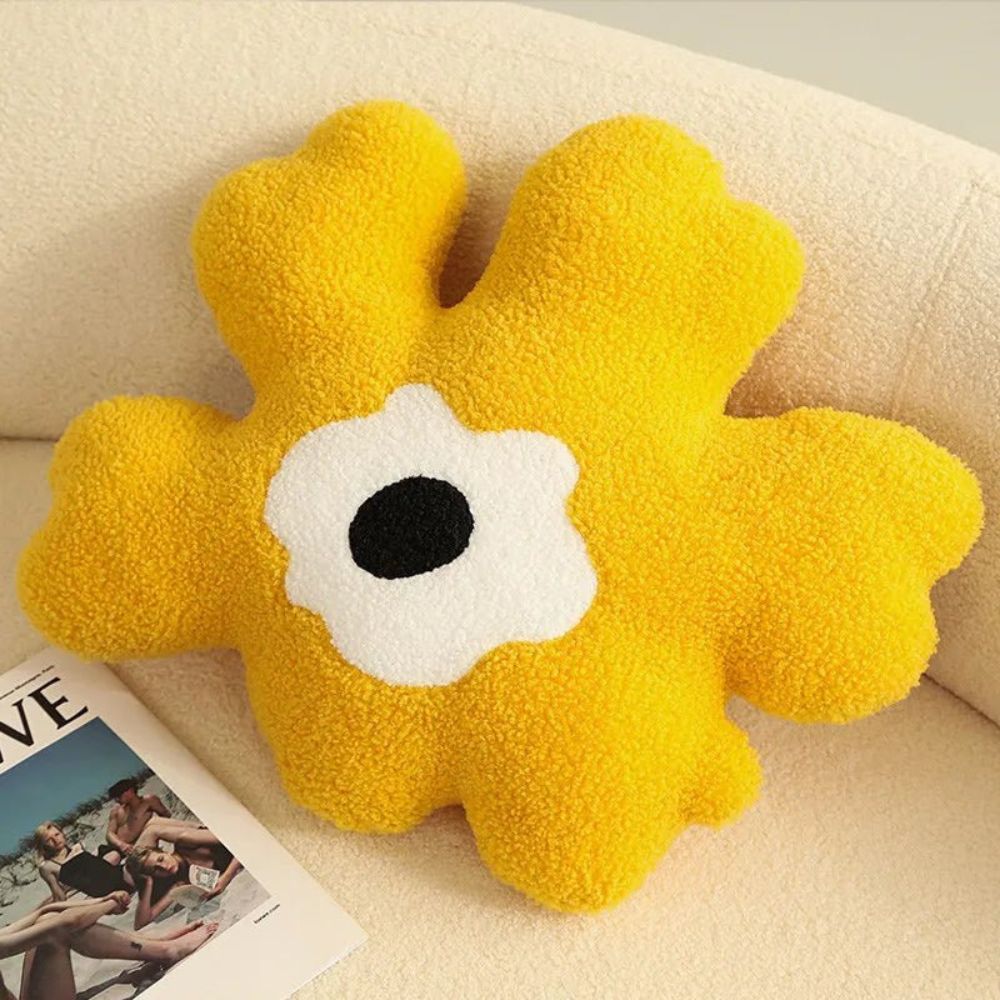 Cushion Flower Shape Plush Fabric & Soft Fill