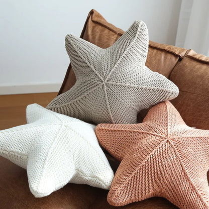 Cushion Hand-Knitted Starfish 20 Inch Machine Washable