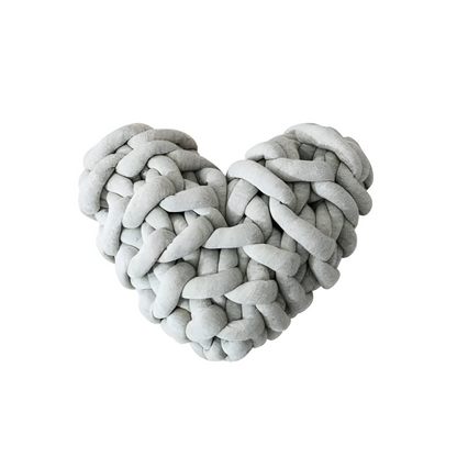 Cushion Heart-Shaped Knotted Handmade 100% Cotton