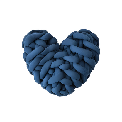 Cushion Heart-Shaped Knotted Handmade 100% Cotton