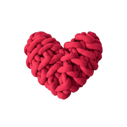 Cushion Heart-Shaped Knotted Handmade 100% Cotton