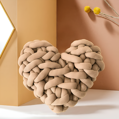 Cushion Heart-Shaped Knotted Handmade 100% Cotton