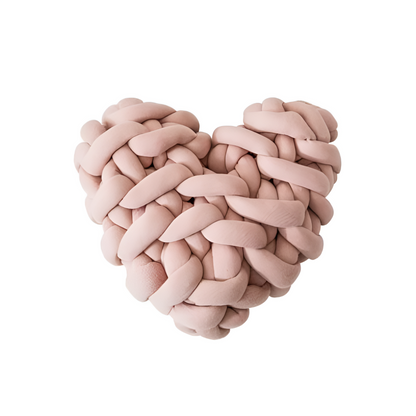 Cushion Heart-Shaped Knotted Handmade 100% Cotton