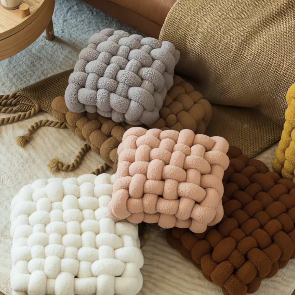 Cushion Knot Boucle Lamb Velvet Cotton Filled