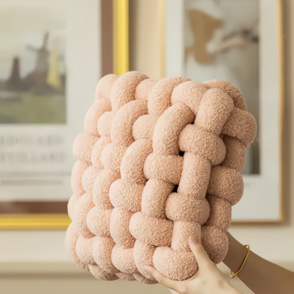 Cushion Knot Boucle Lamb Velvet Cotton Filled