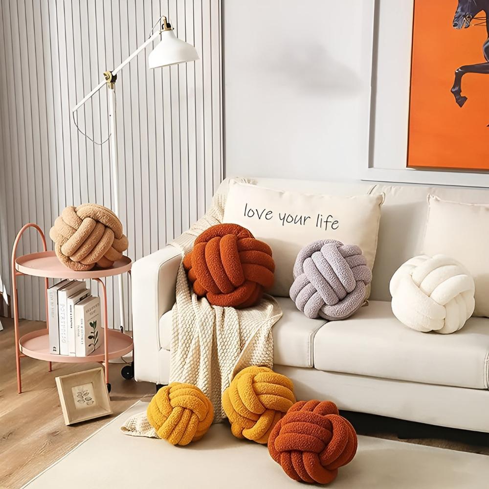 Cushion Knotted Flower Lambswool Plush Fill & Machine Washable