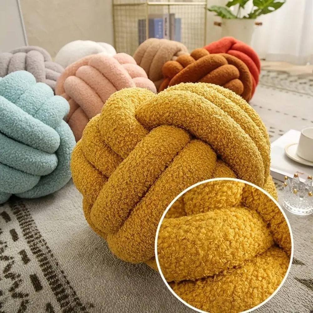 Cushion Knotted Flower Lambswool Plush Fill & Machine Washable