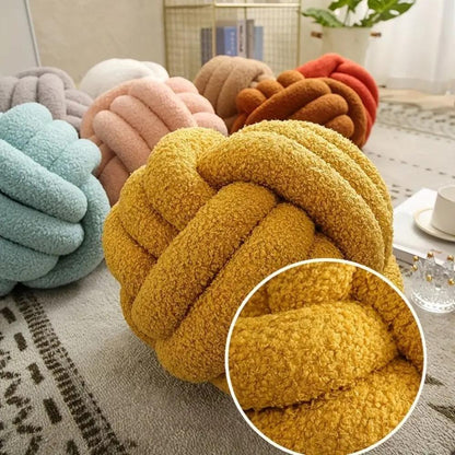 Cushion Knotted Flower Lambswool Plush Fill & Machine Washable