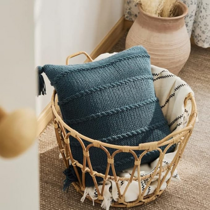 Cushion Nordic Knit Tassels Acrylic Cover & Hidden Zipper