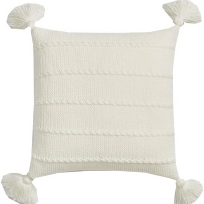 Cushion Nordic Knit Tassels Acrylic Cover & Hidden Zipper