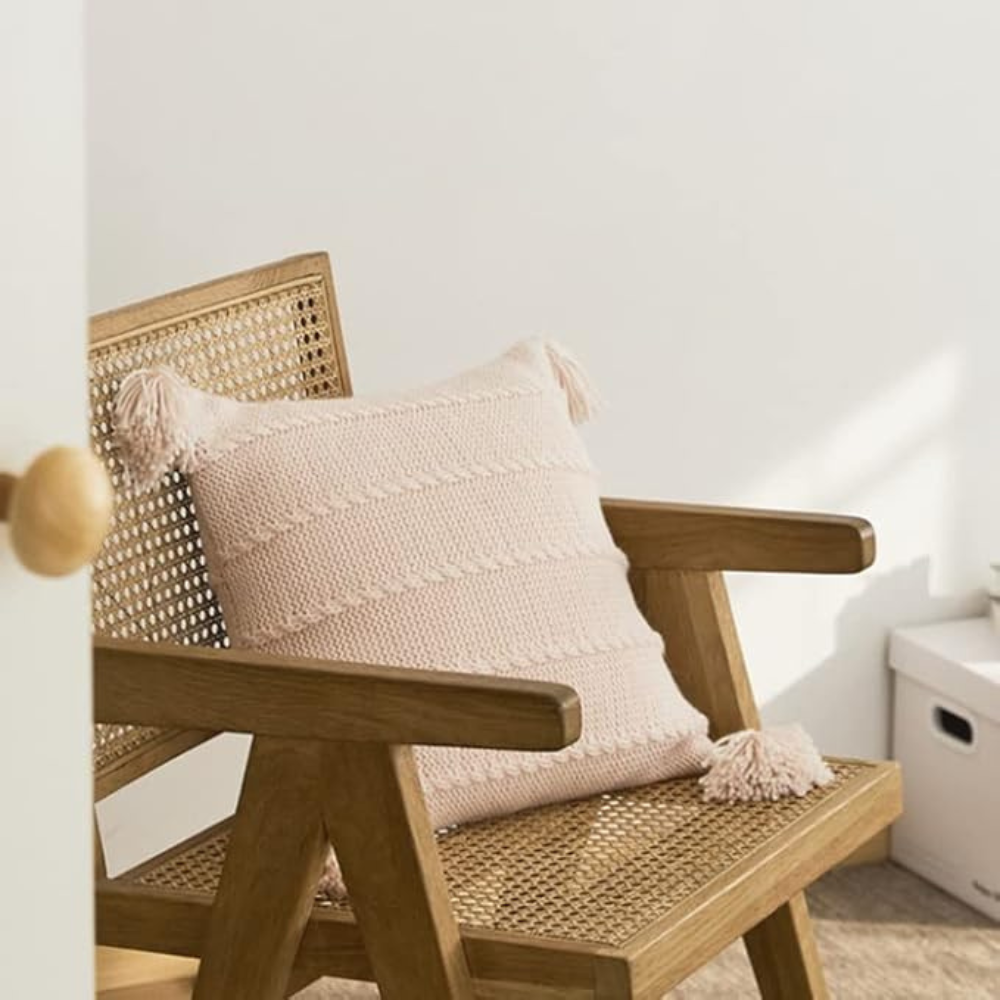 Cushion Nordic Knit Tassels Acrylic Cover & Hidden Zipper