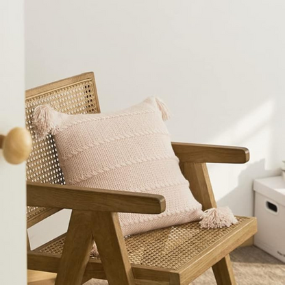 Cushion Nordic Knit Tassels Acrylic Cover & Hidden Zipper