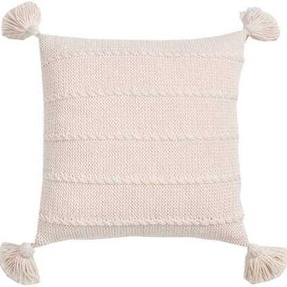 Cushion Nordic Knit Tassels Acrylic Cover & Hidden Zipper
