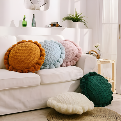 Cushion Sunflower Weave Pom-Pom Trim
