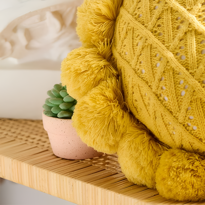 Cushion Sunflower Weave Pom-Pom Trim