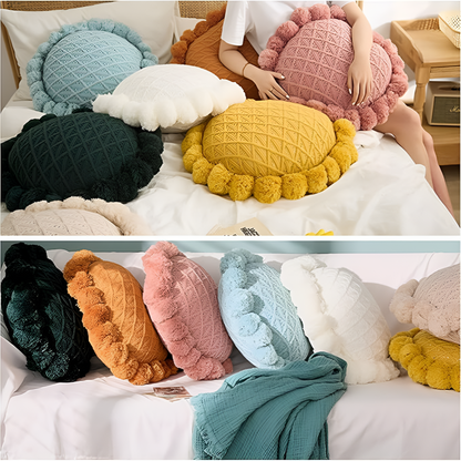 Cushion Sunflower Weave Pom-Pom Trim