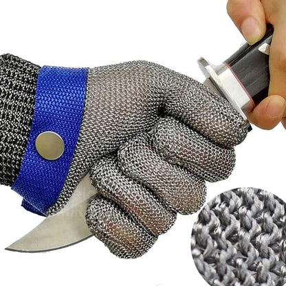 Cut-Resistant Glove 316L Stainless Steel Mesh ANSI A9 Protection