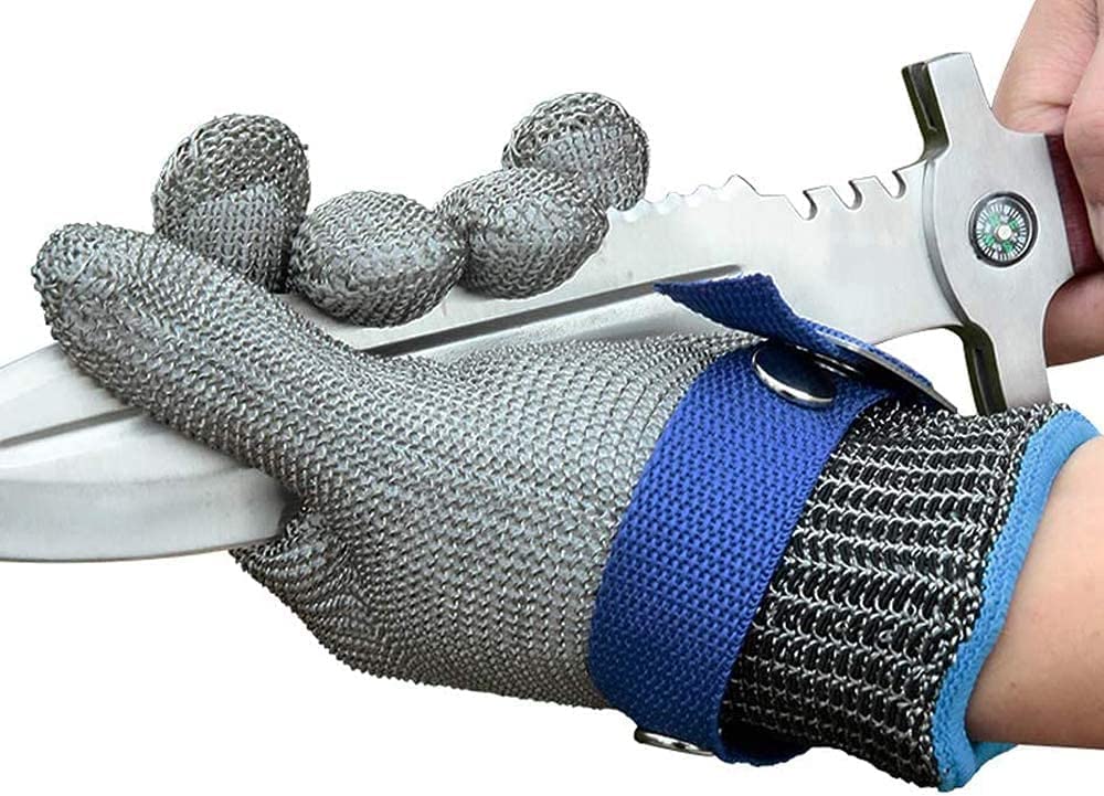 Cut-Resistant Glove 316L Stainless Steel Mesh ANSI A9 Protection