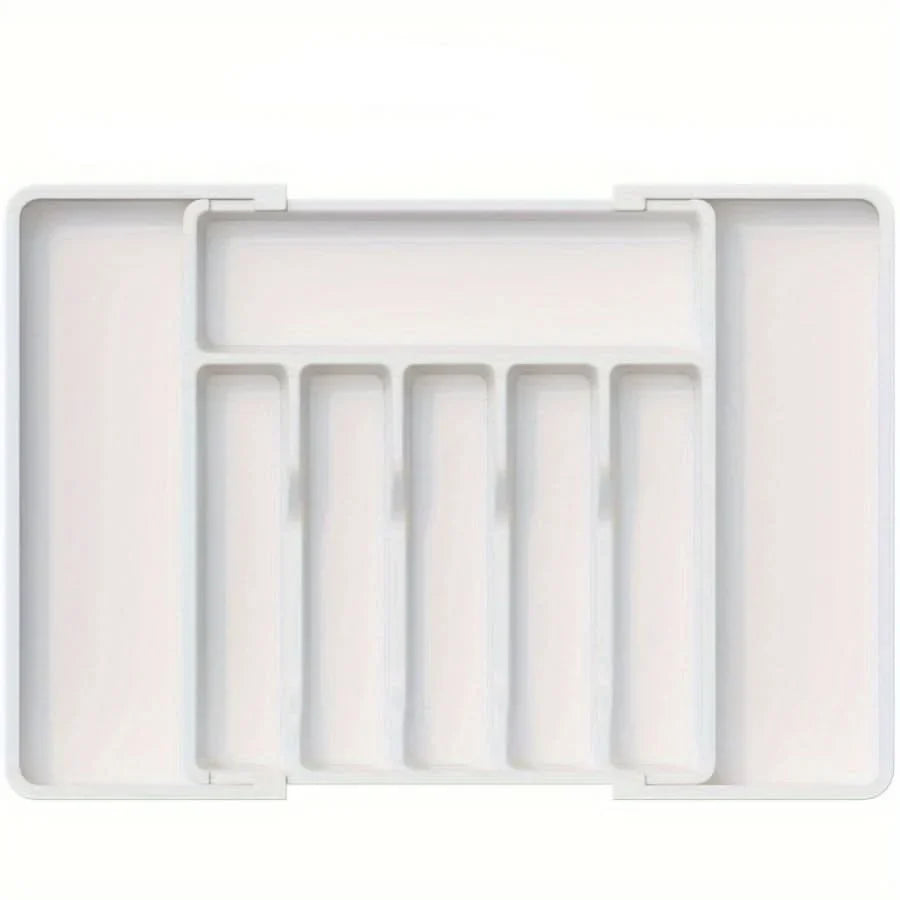 Cutlery Drawer Organizer Expandable Multiple Compartments Plastic