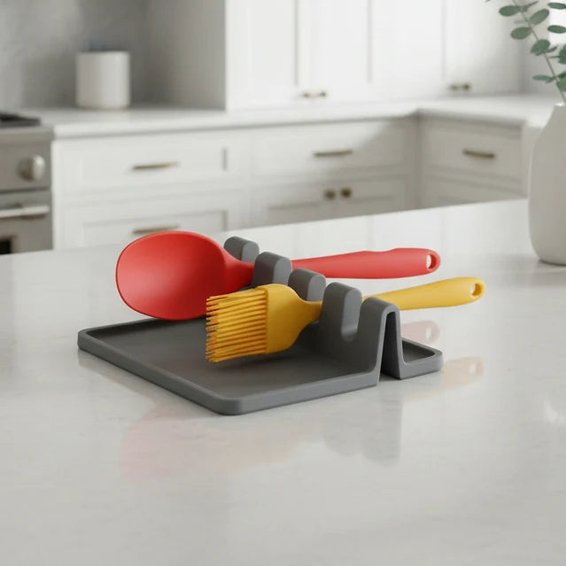 Cutlery Holder Multi-Slot Drip Tray Heat-Resistant & Space-Saving