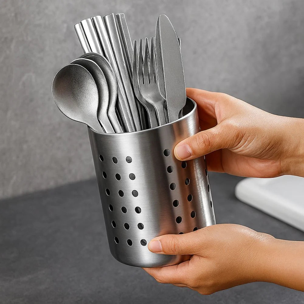 Cutlery Organizer Stainless Steel Drain Tray