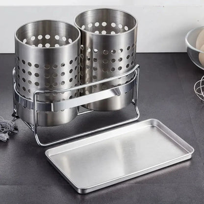 Cutlery Organizer Stainless Steel Drain Tray