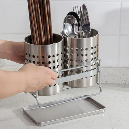Cutlery Organizer Stainless Steel Drain Tray