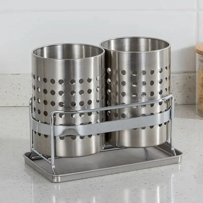 Cutlery Organizer Stainless Steel Drain Tray
