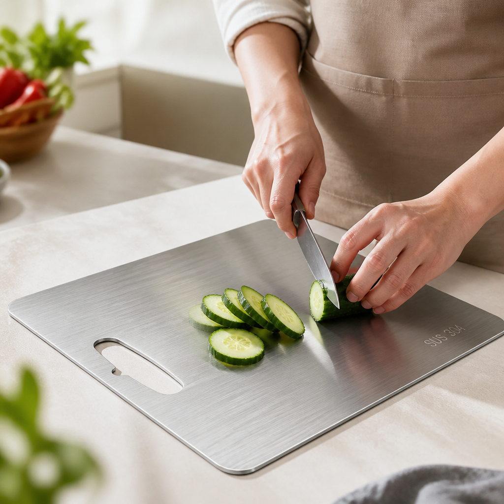 Cutting Board 304 Food-Grade Stainless Steel Scratch-Resistant