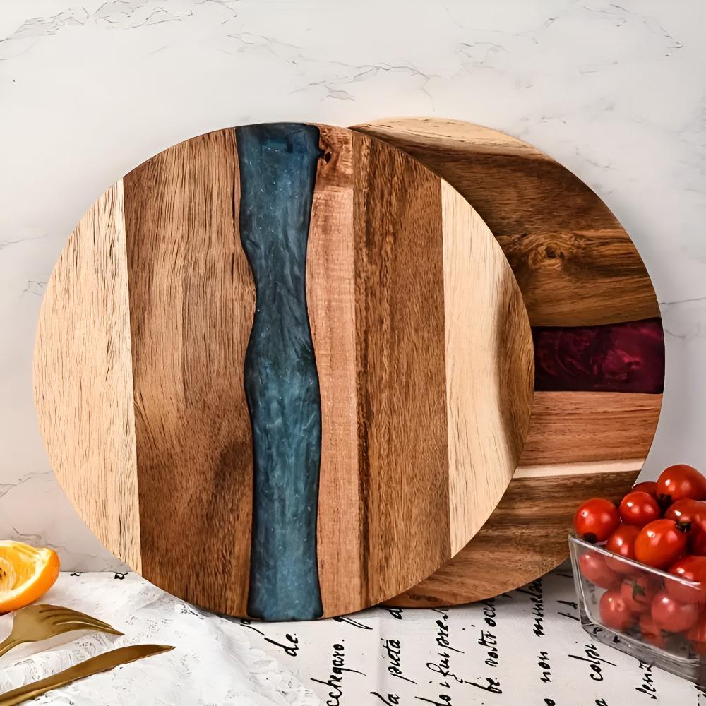 Cutting Board Acacia Wood Epoxy Resin Wave