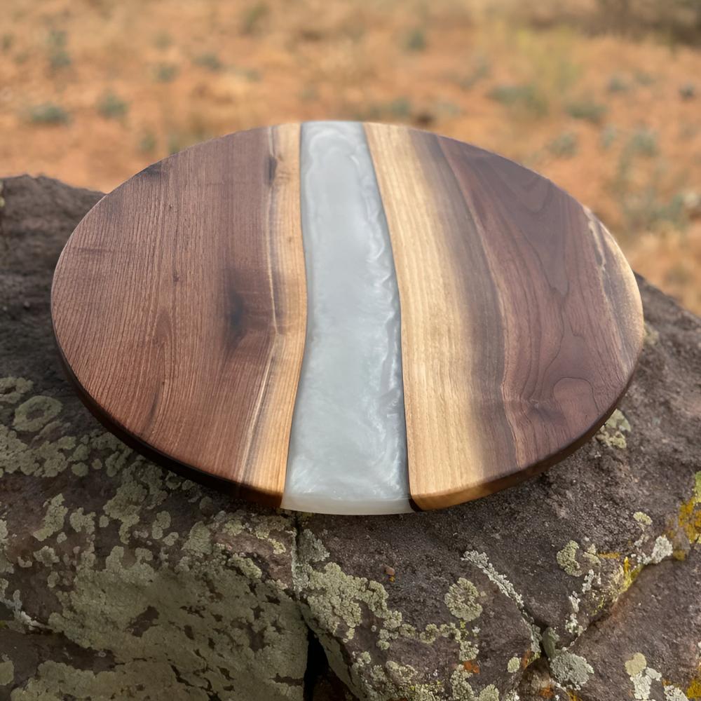Cutting Board Acacia Wood Epoxy Resin Wave