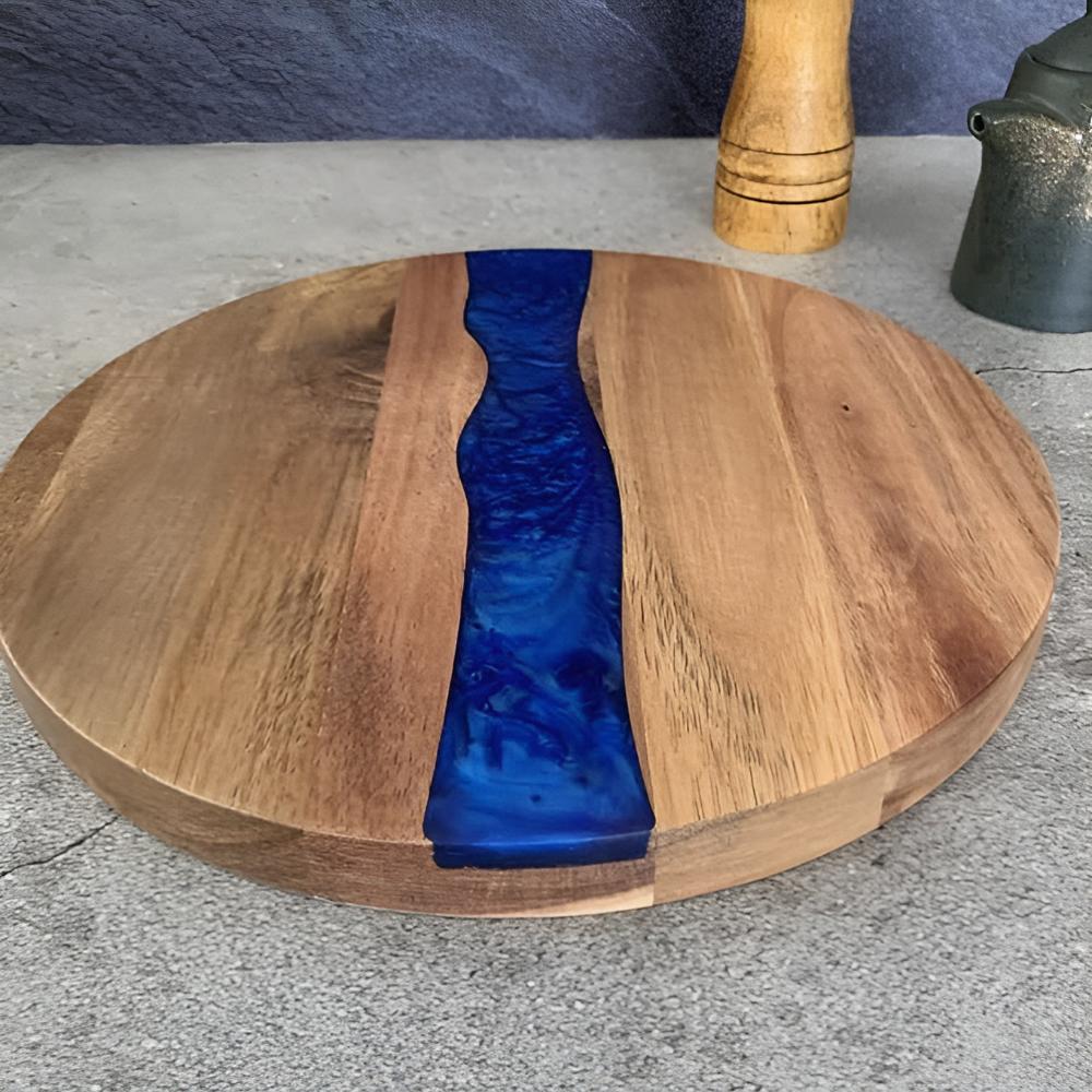 Cutting Board Acacia Wood Epoxy Resin Wave