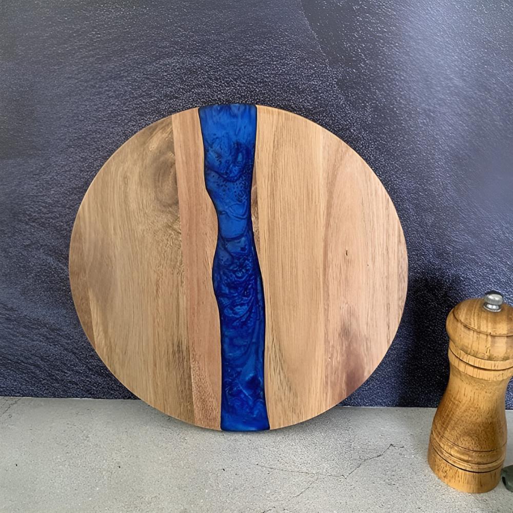 Cutting Board Acacia Wood Epoxy Resin Wave