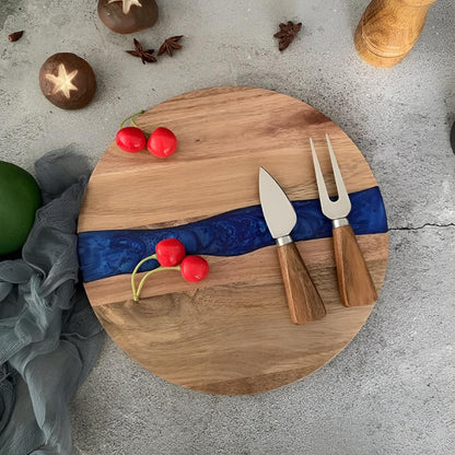 Cutting Board Acacia Wood Epoxy Resin Wave