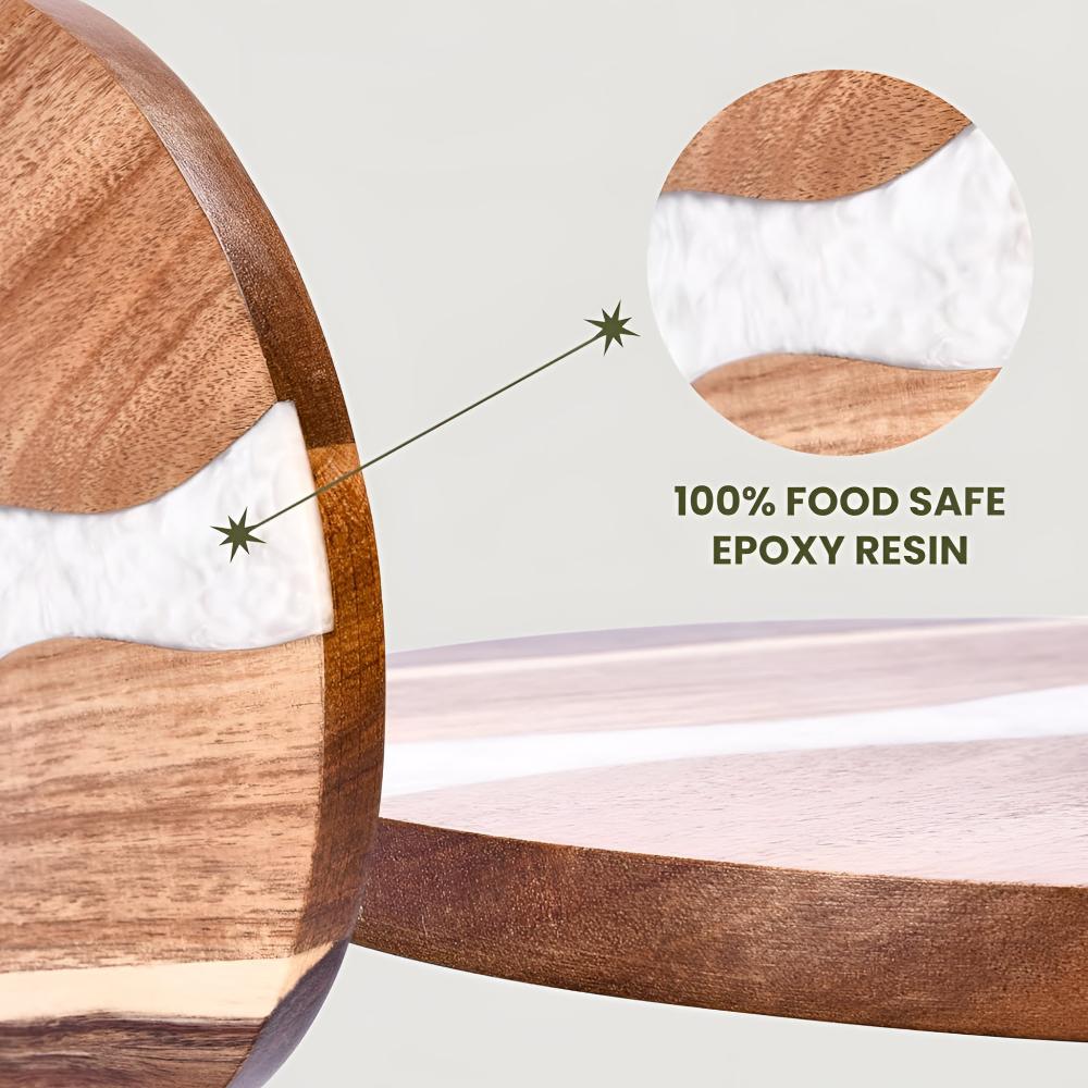 Cutting Board Acacia Wood Epoxy Resin Wave