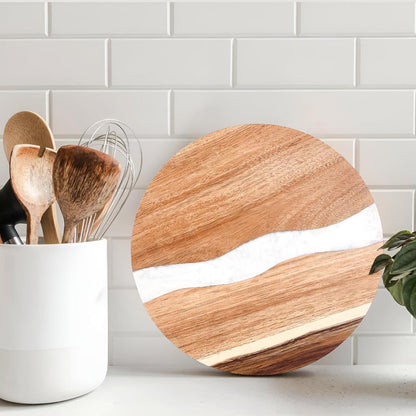 Cutting Board Acacia Wood Epoxy Resin Wave