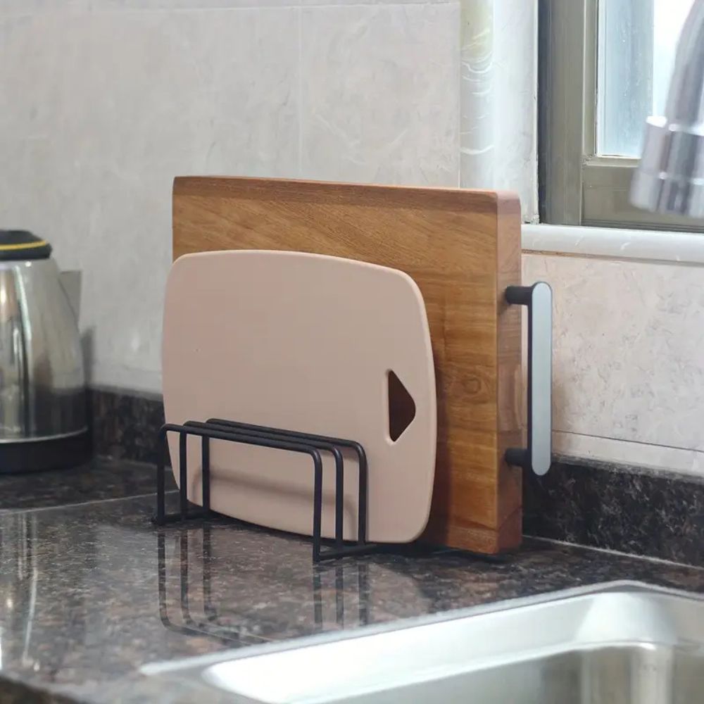Cutting Board Rack Heavy-Duty Steel Rust-Resistant Five Dividers