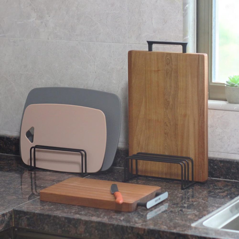 Cutting Board Rack Heavy-Duty Steel Rust-Resistant Five Dividers