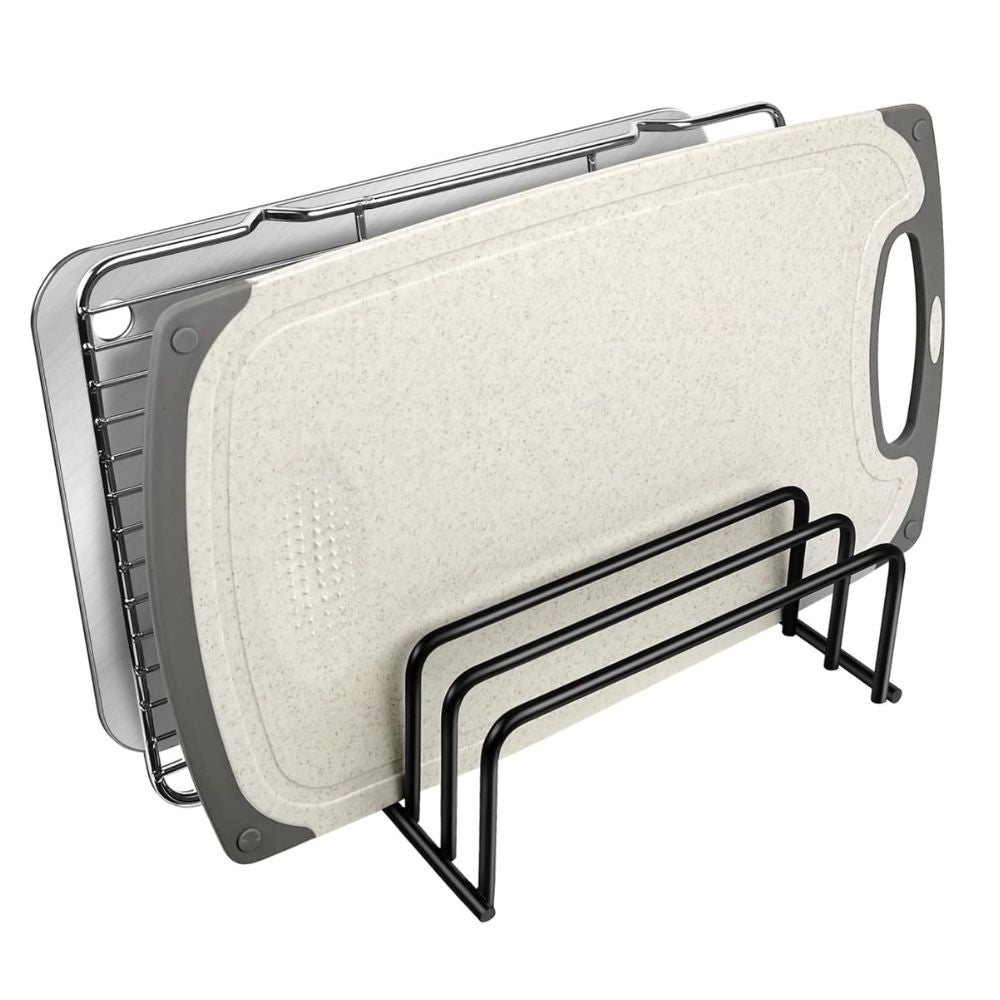 Cutting Board Rack Heavy-Duty Steel Rust-Resistant Five Dividers
