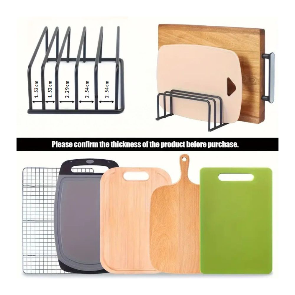 Cutting Board Rack Heavy-Duty Steel Rust-Resistant Five Dividers