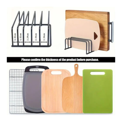 Cutting Board Rack Heavy-Duty Steel Rust-Resistant Five Dividers