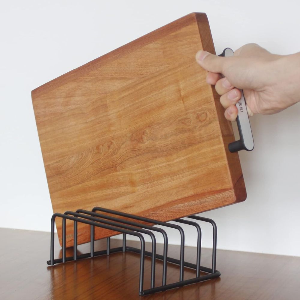Cutting Board Rack Upright Space-Saving Rust-Resistant Steel