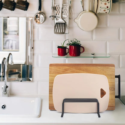 Cutting Board Rack Upright Space-Saving Rust-Resistant Steel