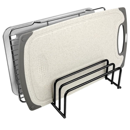 Cutting Board Rack Upright Space-Saving Rust-Resistant Steel