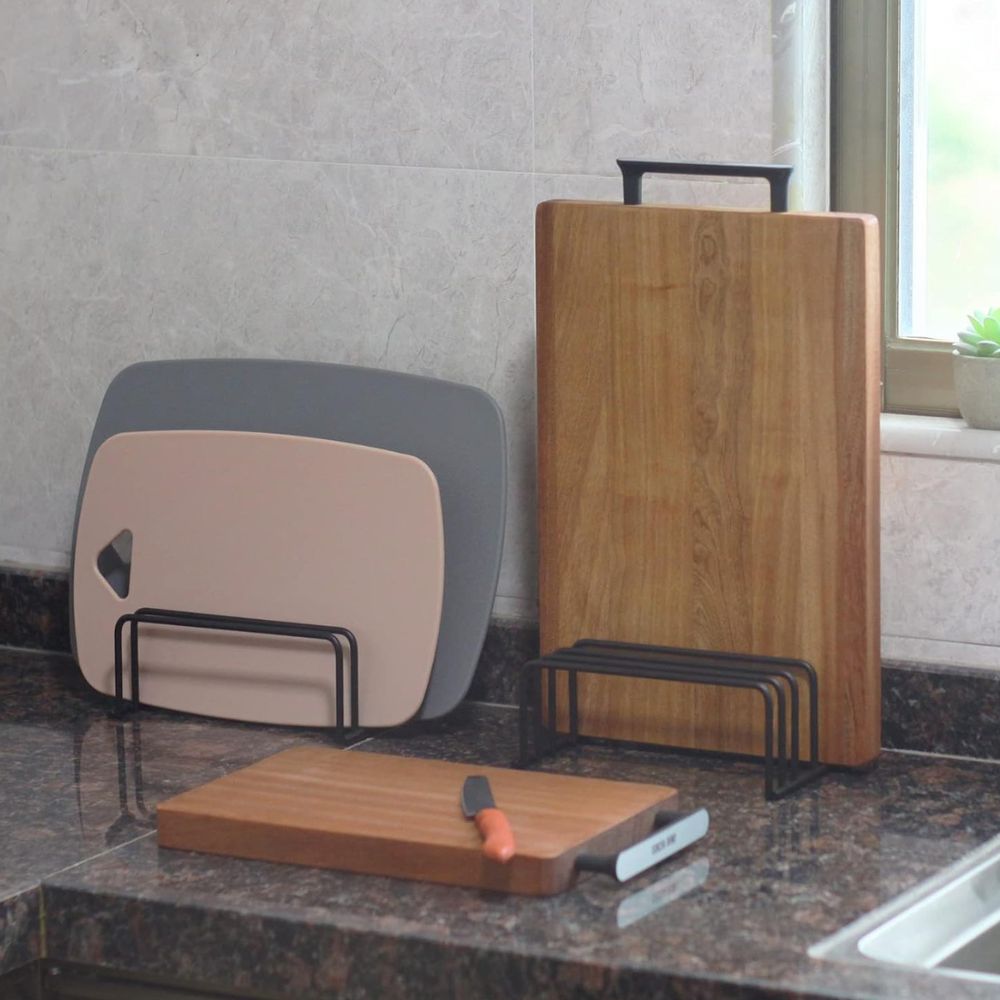 Cutting Board Rack Upright Space-Saving Rust-Resistant Steel